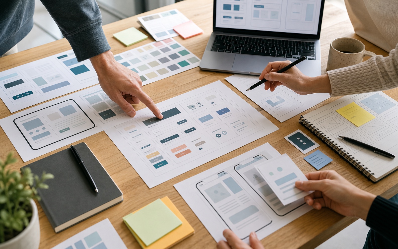 Wireframes et UI kit sur bureau