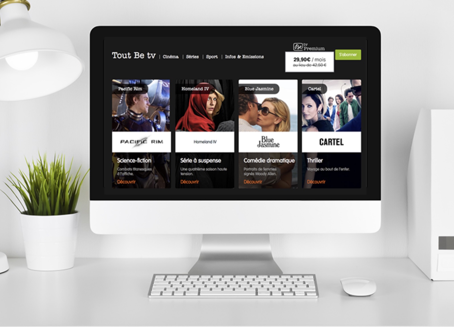 Interface web conçue pour la mission UX BeTV