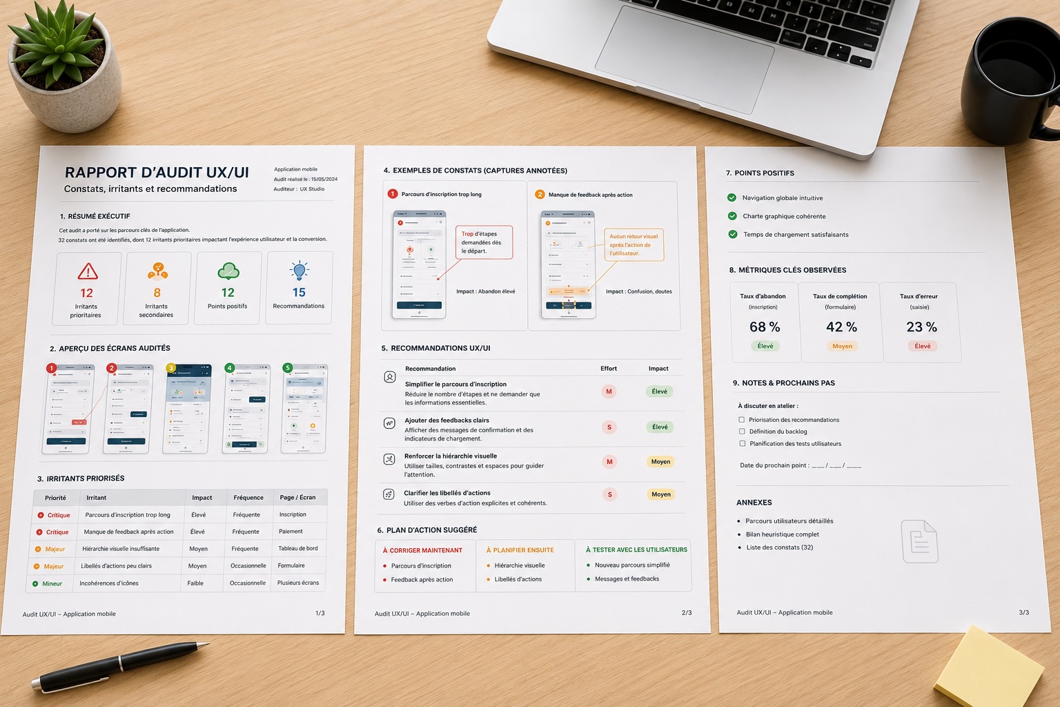 Exemple de rapport de tests utilisateurs